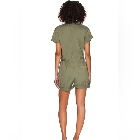 Bar lll Full Bloom dusty olive short sleeve jumpsuit romper XS NWT - Picture 2 of 6